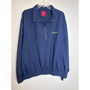 Michigan Wolverines Forrester's Golf Windbreaker Jacket Blue‎ Men's Size L